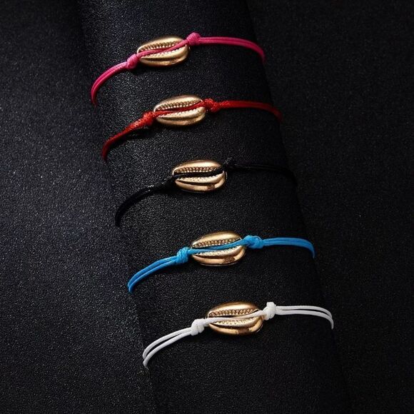 PINK Make A Wish Cord Cowrie Bracelet - Picture 2 of 7